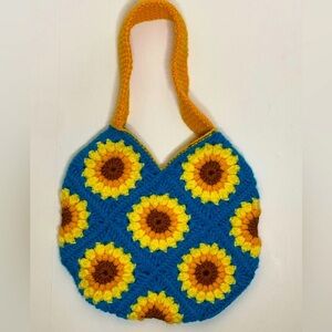 Handmade Darling Sunflower Crocheted Hippie Boho
Flower Purse